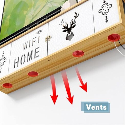 WiFi Router Storage Box,Router Shelf Wall Mount, Router Shelf, WiFi Box Wall, Cable Hide Box, Wood Decorative Hider Storage Box Wires Routers Set-Top Boxes in Saudi Arabia