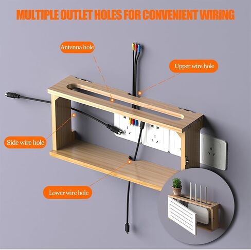 WiFi Router Storage Box,Router Shelf Wall Mount, Router Storage Shelf for Storage of Wires, Routers, TV Set-Top Boxes Decorative Floating Shelf(A,31cm) in Kuwait