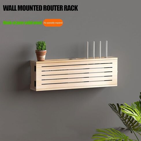 WiFi Router Storage Box,Router Shelf Wall Mount, Router Storage Shelf for Storage of Wires, Routers, TV Set-Top Boxes Decorative Floating Shelf(A,31cm) in Kuwait