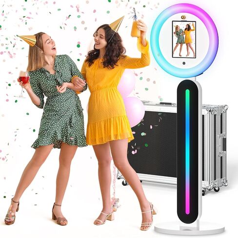Portable Photo Booth for iPad 10.2in 10.9in 11in 12.9in 13in, Selfie Photobooth Stand Shell Machine with Ring Light Flight Case, Software Remote Control Music Sync for Parties (Z1) in Saudi Arabia