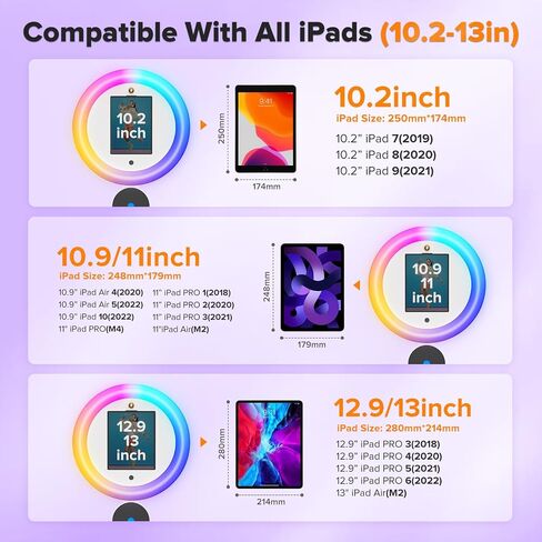 Portable Photo Booth for iPad 10.2in 10.9in 11in 12.9in 13in, Selfie Photobooth Stand Shell Machine with Ring Light Flight Case, Software Remote Control Music Sync for Parties (Z1) in Saudi Arabia