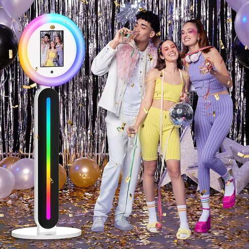 Portable Photo Booth for iPad 10.2in 10.9in 11in 12.9in 13in, Selfie Photobooth Stand Shell Machine with Ring Light Flight Case, Software Remote Control Music Sync for Parties (Z1) in Saudi Arabia