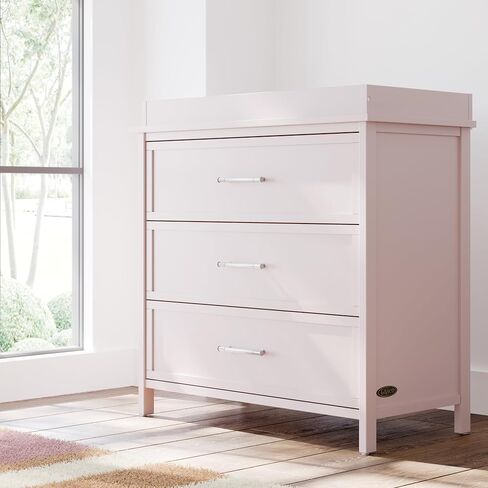 Graco Classic 3 Drawer Changing Table Dresser (Blush) - GREENGUARD Gold Certified Baby Dresser with Changing Table Top, Includes Interlocking Drawer System in Saudi Arabia