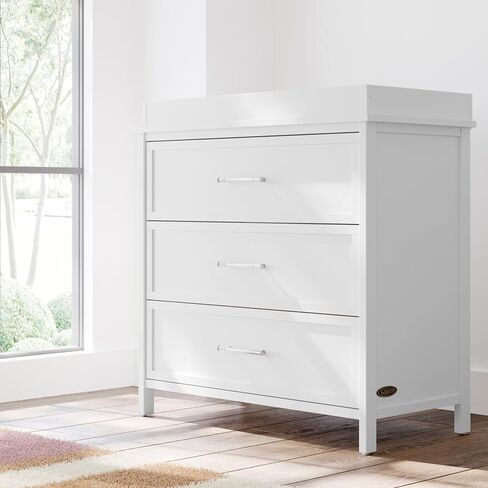 Graco Classic 3 Drawer Changing Table Dresser (Blush) - GREENGUARD Gold Certified Baby Dresser with Changing Table Top, Includes Interlocking Drawer System in Saudi Arabia
