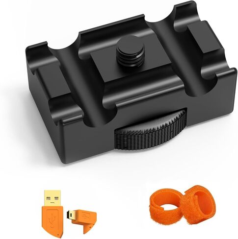 مشبك قفل كاميرا كاميرا ألومنيوم - USB/HDMI حامي مقطع سلك مع USB 16.4 قدم إلى كابل ميني 5 أسنان ، مشبك DSLR قابل للتعديل للمصورين (أسود) in Kuwait