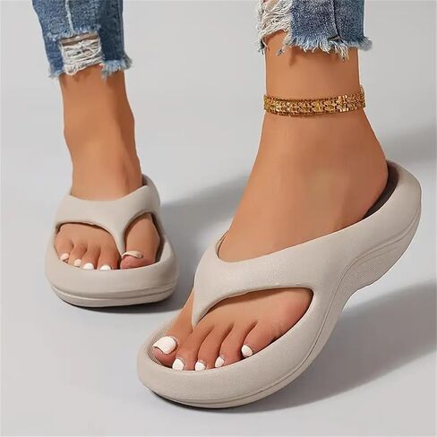 Flip Flops بدعم القوس للنساء الصنادل اللفافة اللفافة الأصغر سنا للنساء لدعم القوس المشي وسادة الصلفية الناعمة شريحة الصيف مريحة شاطئية أحذية الراحة in Kuwait