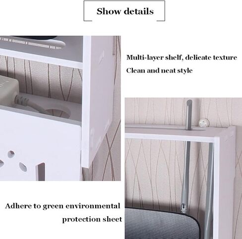 مربع تخزين جهاز التوجيه WiFi Wireless Router Trouter Box مربع تلفزيون مثبت على الحائط مجموعة Top Box TV Row Row Socket Box التثبيت البسيط (اللون: أبيض ، الحجم: 50x10x40cm) in Saudi Arabia