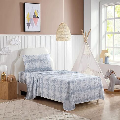 Eddie Bauer Kids - Twin XL Sheets ، فراش طفل صغير مقاوم للبقع مع ضوضاء (Super Super ، Super Girl Room Essentials (Dragonflies Pink ، Twin XL) in Kuwait