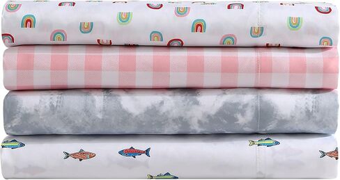 Eddie Bauer Kids - Twin XL Sheets ، فراش طفل صغير مقاوم للبقع مع ضوضاء (Super Super ، Super Girl Room Essentials (Dragonflies Pink ، Twin XL) in Kuwait