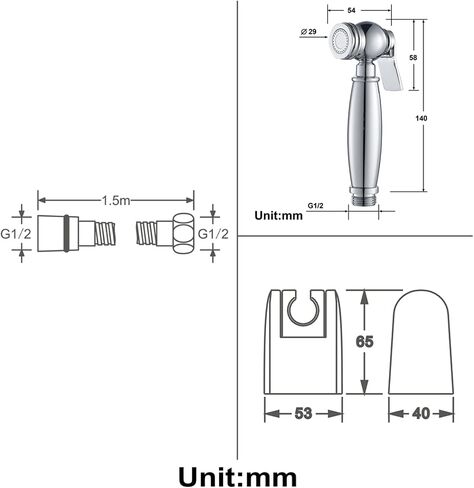 Handheld Toilet Bidet, Cloth Diaper Sprayer Bidet Faucet Mixer Tap, 1.5m 304 Stainless Steel Shower Pipe, ABS Shower Base,Chrome(Rose Gold) in Saudi Arabia