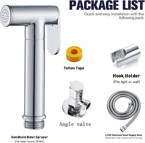Bidet Sprayer for Toilet, Handheld Cloth Diaper Sprayer, Bathroom Jet Sprayer Kit Spray Attachment with Hose and Shower Angle Valve,Titanium Gold(Black) in Saudi Arabia