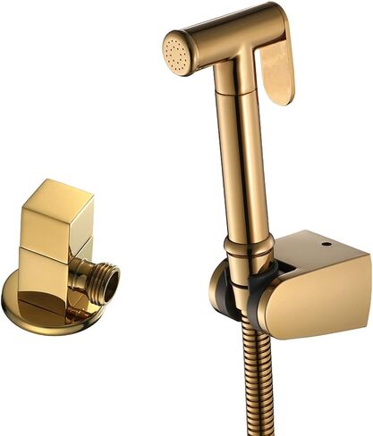 Bidet Sprayer for Toilet, Handheld Cloth Diaper Sprayer, Bathroom Jet Sprayer Kit Spray Attachment with Hose and Shower Angle Valve,Titanium Gold(Black) in Saudi Arabia