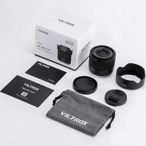 VILTROX 25mm F1.7 Auto Focus Lens APS-C E-Mount Large Aperture Camera Lens for E-Mount Camera a6600 a6700 ZV-E10 FX30 FX3 A7C A7RII A7SIII A7II A7III A7RIII A7IV A7RIV A7RV A9 ZVE1 A7CR in Kuwait