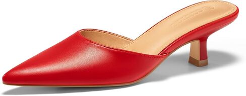 Coutgo Womens Kitten Low Heels Mules Closed Pointed Toe Pumps Slip On Backless Dress Shoes in Saudi Arabia