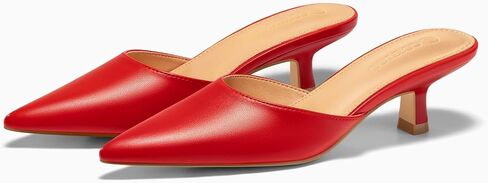 Coutgo Womens Kitten Low Heels Mules Closed Pointed Toe Pumps Slip On Backless Dress Shoes in Saudi Arabia