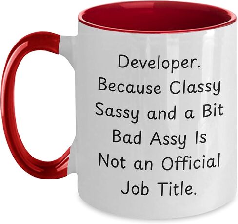 Developer Classy Sassy Fearlessy Birthday Unique Gift Two Tone Coffee Mug Funny Quote in Saudi Arabia