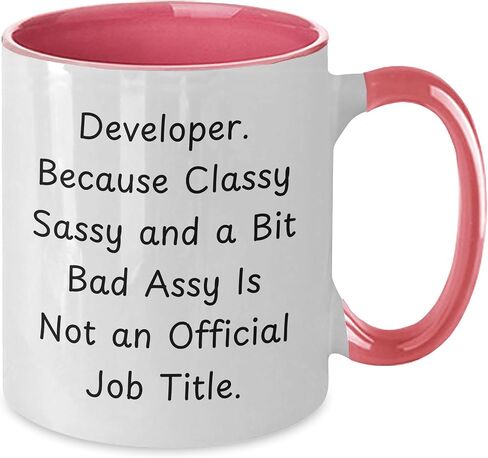 Developer Classy Sassy Fearlessy Birthday Unique Gift Two Tone Coffee Mug Funny Quote in Saudi Arabia