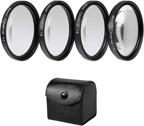 Close-Up Lens Filter Kit 37/39/40.5/43/46/49/52/55/58/62/67/72/77/82mm Macro Filter Set 4 Pieces(+1,+2,+4,+10) Macro Filter Accessory Kits (46mm) in Saudi Arabia
