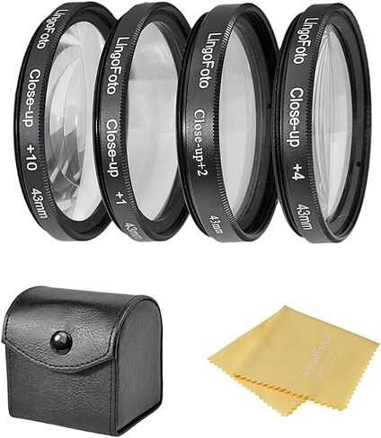 Close-Up Lens Filter Kit 37/39/40.5/43/46/49/52/55/58/62/67/72/77/82mm Macro Filter Set 4 Pieces(+1,+2,+4,+10) Macro Filter Accessory Kits (46mm) in Saudi Arabia