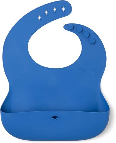 Smileytot Silicone Baby Bib | BPA مجاني متين الماسك الماسك الماسك للأطفال والأطفال الصغار. مقاومة للماء وقابلة للتعديل. in Saudi Arabia