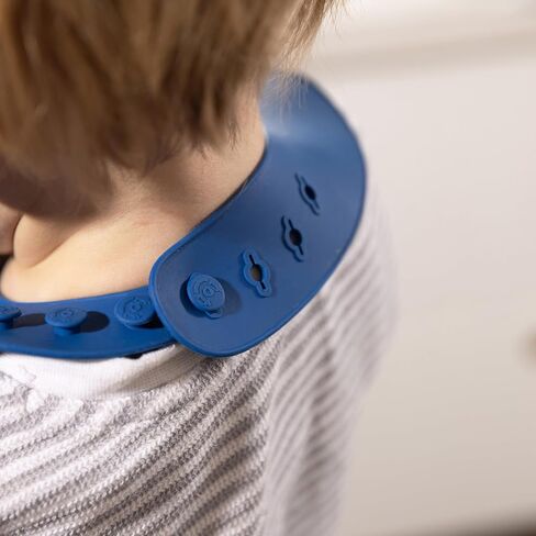 Smileytot Silicone Baby Bib | BPA مجاني متين الماسك الماسك الماسك للأطفال والأطفال الصغار. مقاومة للماء وقابلة للتعديل. in Saudi Arabia
