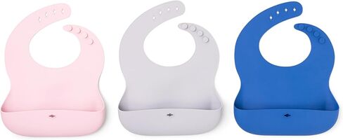 Smileytot Silicone Baby Bib | BPA مجاني متين الماسك الماسك الماسك للأطفال والأطفال الصغار. مقاومة للماء وقابلة للتعديل. in Saudi Arabia