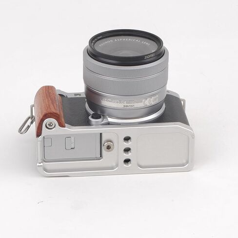 X-M5 Wooden Handgrip L Bracket for Fuji XM5, Quick Release L-Shape Plate Handle Grip for Fujifilm X-M5, Aluminum Base Pearwood Side Handle Camera Accessories (Black) in Saudi Arabia