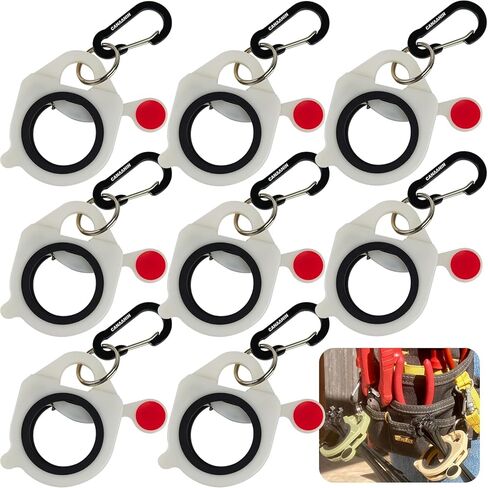 Zip Tie Holder Cable Tie Holder Organizer Multi-Colored Portable Carabiner Keychain Clip One-Hand Access Auto-Reset Clip High-Visibility for Pro-Grade Safety Storage 8 Pack (Khaki) in Kuwait