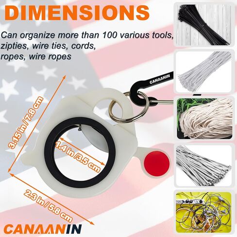 Zip Tie Holder Cable Tie Holder Organizer Multi-Colored Portable Carabiner Keychain Clip One-Hand Access Auto-Reset Clip High-Visibility for Pro-Grade Safety Storage 8 Pack (Khaki) in Kuwait