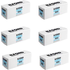 6 X Ilford 1743399 Delta Pro 100 120 Fine Grain Medium Speed, Black and White Film, ISO 100, 120 Size