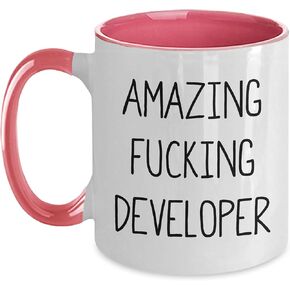 Developer Amazing Funny Two Tone Coffee Mug Birthday Unique Gift for Friends Coworkers Family