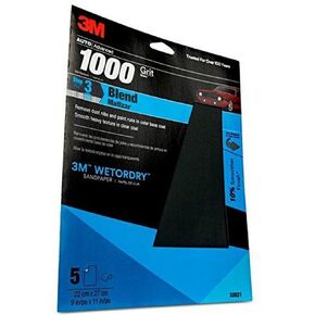 3M Wetordry Sandpaper, 32021, 1000 Grit, 9 inch x 11 inch, 5 per Pack,20 per case