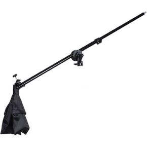 Foto&Tech Photo Video Studio Lighting Boom Arm Adjustable 2.56-4.69FT/78-143CM with Sandbag & Universal Tripod Adapter Clamp Pivot for Photography Video Studio Lights (Light Stand Not Included)