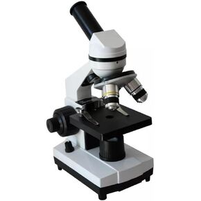 2500X Microscope with Double LED Light, Monocular Oblique Tube, Achromatic Objectives 4X/10X/40X for Lab & Research