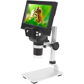 1000x Digital Microscope with 5.5in LCD Display, Aluminum Alloy Stand, 1080P HD Resolution, USB Power, 16 Language System, Biological Microscope Kit, QC Inspection, PC View, 8
