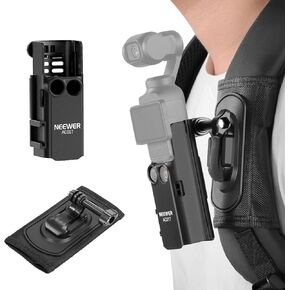 NEEWER 4 In 1 Accessories Kit Compatible with DJI Osmo Pocket 3 & Creator Combo, Backpack Strap Mount Kit with Bracket Cage Extension Adapter, Clip, J Buckle, T Bolt for Trekking Hiking Camping, GP-67