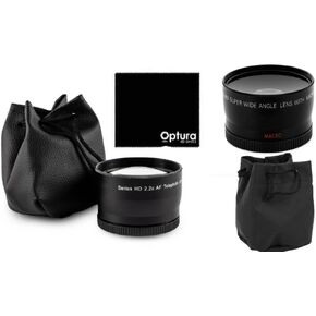 2Pcs HD Telephoto & Wide Angle Lens Kit for Sony Alpha A6000 ILCE-6000L ILCE-6000 Camera 40.5mm Compatible