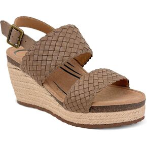 Aetrex Women's Summer Orthopedic Woven Quarter Strap Wedge Sandals - Arch Support Jute Wrapped Platform Wedge Sandals
