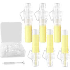 Colostrum Collector, Reusable Breastmilk Containers with Storage Case and Cleaning Brush, 100% Silicone Colostrum Containers, BPA Free, Multi-Use 5ml Collector, 6 Counts