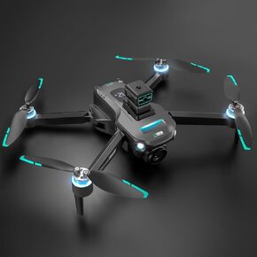 2025 New GPS Drone with Camera Screen on Controller Brushless Motor Foldable Mini 5G RC Quadcopter Drones for Adults Beginner, Support Gesture Control,Altitude Hold,Headless Mode (Black)