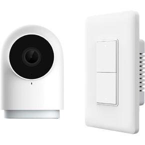 AQARA Security Camera Hub Indoor G2H Pro Plus AQARA SMART LIGHT SWITCH (بدون محايد ، مزدوج الروك) 1080P HD HOMEKIT ، الرؤية الليلية ، الصوت ثنائي الاتجاه ، HUB ZIGBEE ، CAM