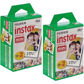 Fujifilm Instax Mini Twin Pack Picture Format Instant Daylight Film Pack of 2 (40 Shots)