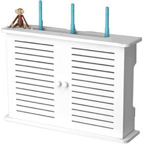 Router Storage Box Wooden Box Line Power Supply Plus Wire Bracket Wall-Mounted Plug-in Storage Rack DIY Home Decoration Cord Box Storage