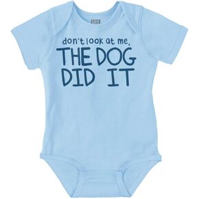 Brisco Brands Dont Look at Me the Dog Did it Baby Romper Boys or Girls