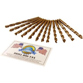 Drill Hog USA 1/4" Cobalt M42 Drill Bits 12 Pack