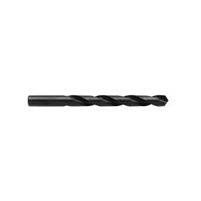 L501 9/16 High Speed Steel Jobber Length Drill, Black Oxide Finish, 6.625" Length, 0.5625" Shank Diameter, Round Shank