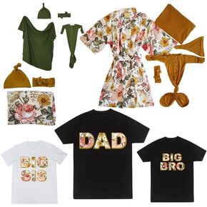 Family Matching Print Outfits: Floral Big BRO Tshirt for 4T - Big BRO & Big SIS T-Shirts