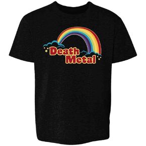 Pop Threads Death Metal Retro Rainbow 70s 80s Sarcastic Baby Toddler Kids Girl Boy T-Shirt