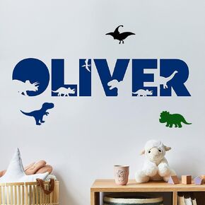 Custom Dinosaur Wall Name Vinyl Decal, Nursery Kids Boys & Girls Room Decor, Baby Dinosaur Wall Stickers, Children's Dino Bedroom Decor