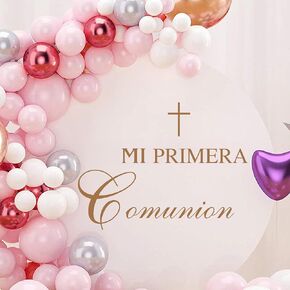 Mi Primera Comunion الأسبانية شارات الجدار ، ملصق ديكور قوس بالون ， حمام الطفل حفل شارات صائق الكشف عن ديكورات الحفلات ، ديكور القوس ديكور الحفلات الطفل ملصقات الفينيل.